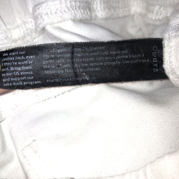 Eileen Fisher Women's Small  Stretch Waist Off White Organic Cotton Blend Jeans - Picture 10 of 12